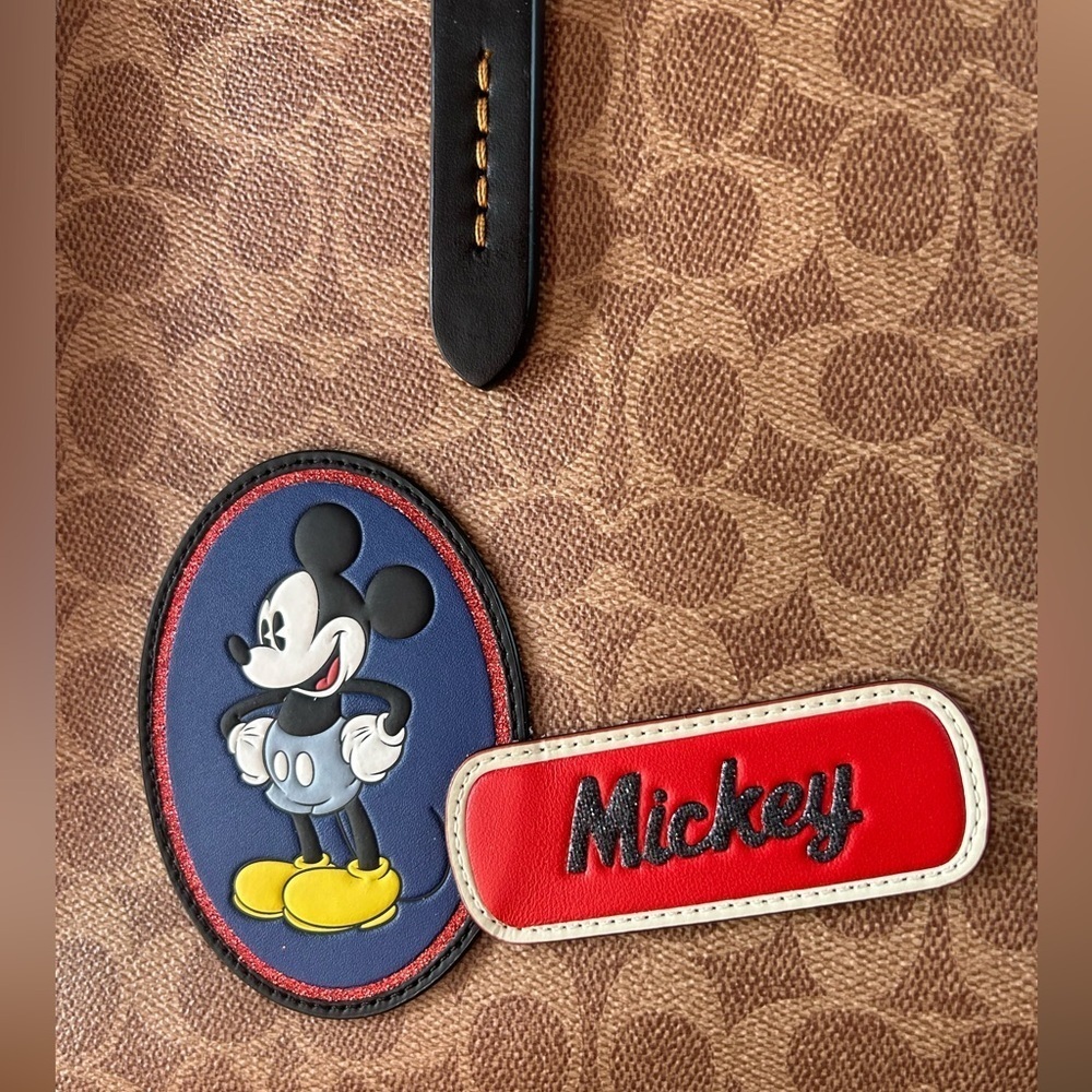 Disney x Coach Charlie Carryall Mickey Mouse Patches and Mickey Charm 69193 NWOT - Picture 5 of 17